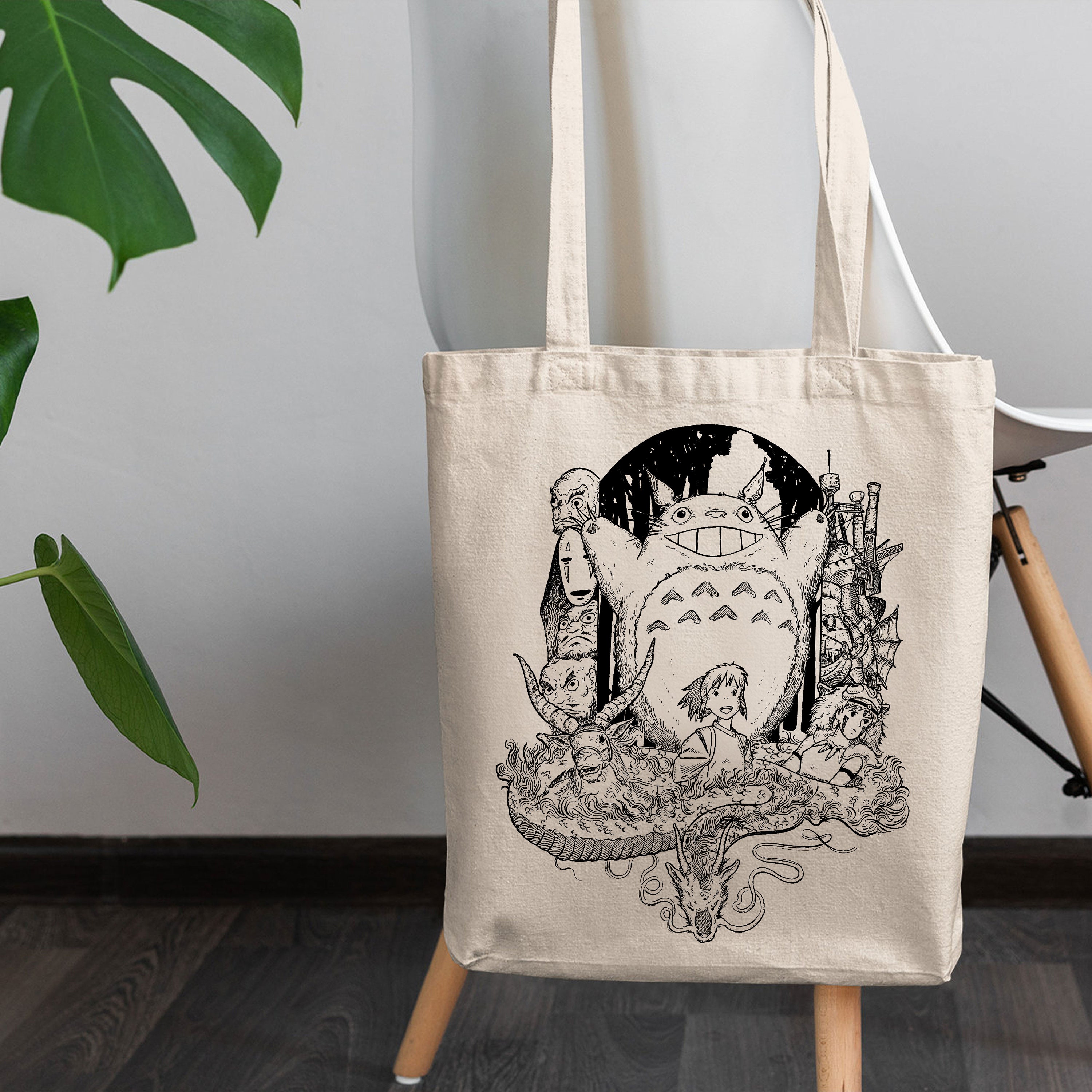Totoro Tote Bag Studio Ghibli Tote Bag My Neighbor Totoro Etsy