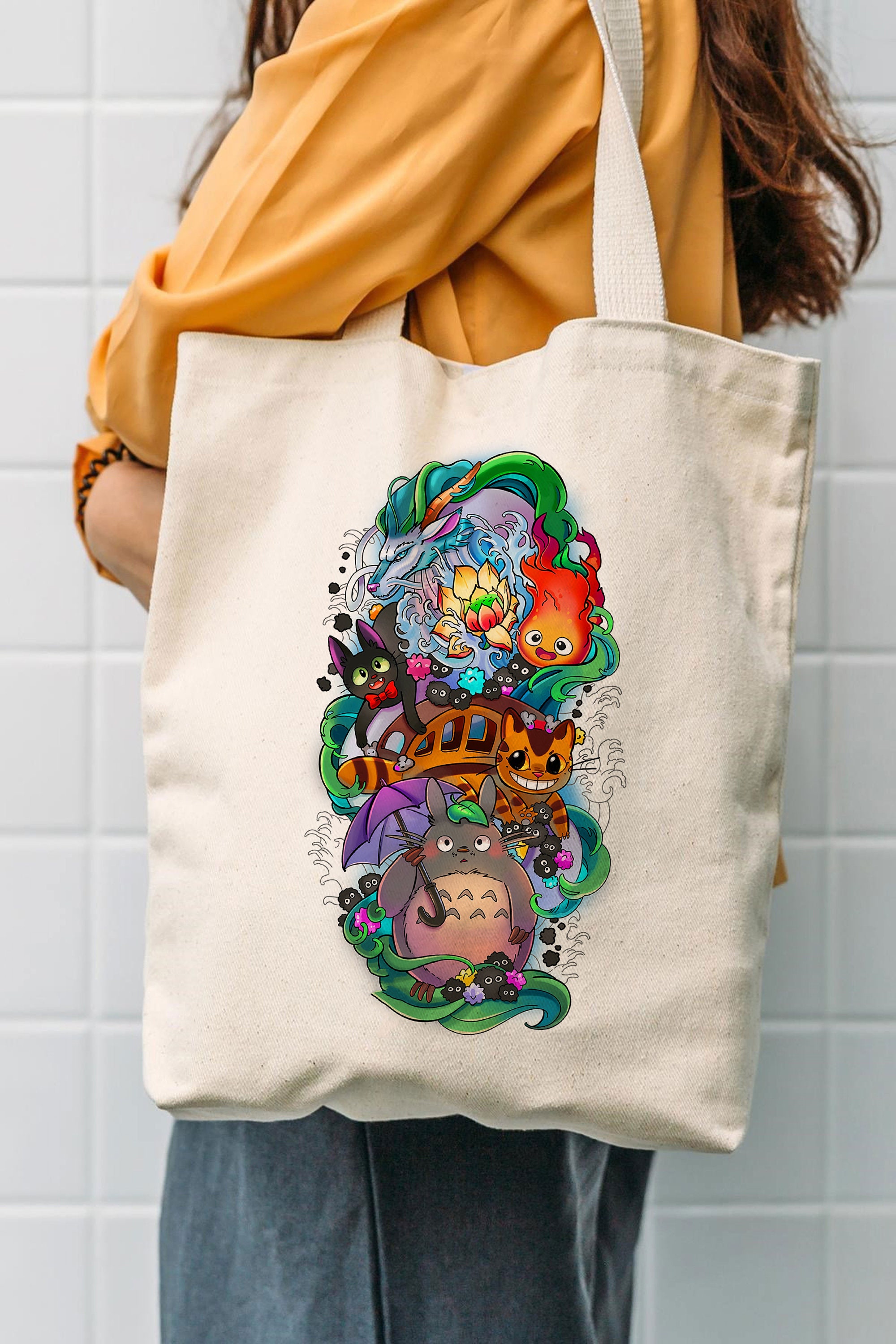 Studio Ghibli Tote Bag Totoro Tote Bag Studio Ghibli Etsy