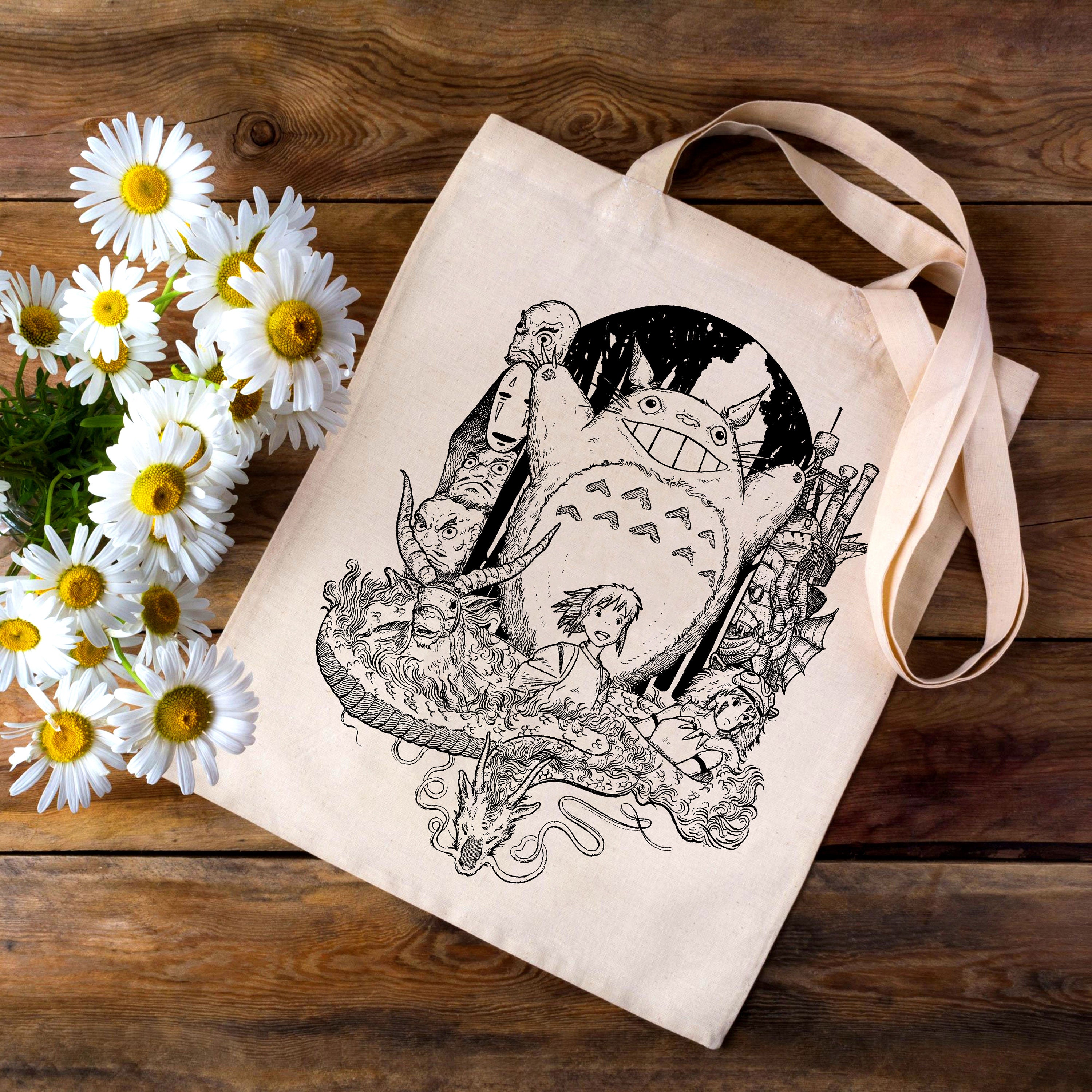 Totoro Tote Bag Studio Ghibli Tote Bag My Neighbor Totoro Etsy