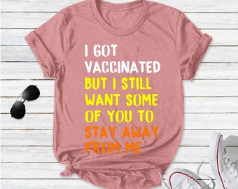 Vaccinated Check Mark Premium T-Shirt Inspirational Coronavirus Survivor 2020 Quarantine Pandemic Covid-19 Grandma Grandpa Parent Gift