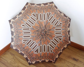 Kitsch brown and orange Nimbus umbrella from the 1960s