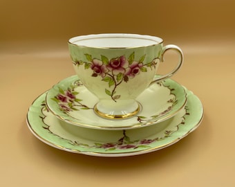 Old Royal bone china trio, vintage cup saucer and side plate