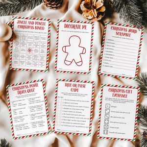 6 Christmas Party Games Bundle, Custom Editable Printable Holiday Games, Christmas Trivia Quiz Office Games, Digital Christmas Activity