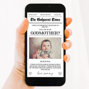 Evitez-vous de téléphone pour proposition de journal Veux-tu être ma marraine, carte de téléphone portable avec photo, modèle de téléchargement de proposition de parrain et marraine de baptême modifiable