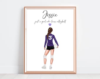 Gepersonaliseerde volleybalprint, volleybalcadeau, aangepaste volleybalposter, volleybalcadeaus, meisjesvolleybalprint, sportcadeau voor haar