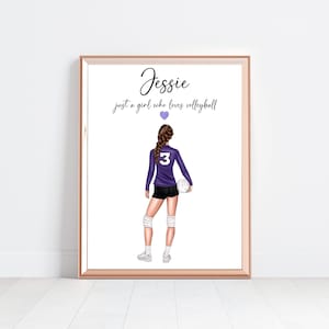 Personalised Volleyball Print, Volleyball Gift, Custom Volleyball Poster,Volleyball Gifts,Girl Volleyball Print, Sports Gift For Her