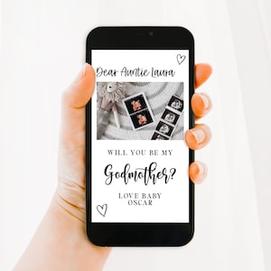 Tarjeta telefónica para pedir ser mi madrina, tarjeta editable para madrina, propuesta de padrino, descarga digital, tarjeta para pedir ser madrina en el bautismo