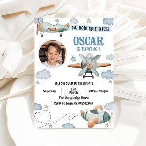 Airplane Editable Birthday Invitation, Airplane Theme Party, Airplane Birthday, Airplane Theme Party, Aeroplane Birthday Invitation