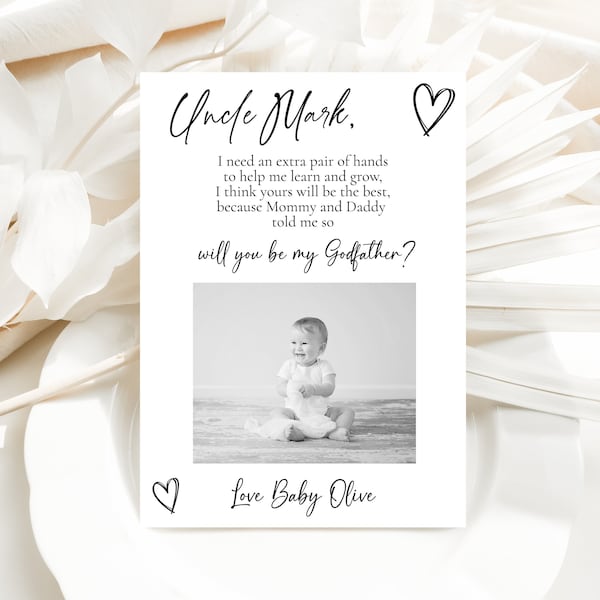 Will You Be My Godfather Proposal, Editable Godfather Card, Godparent Proposal, Digital Download, Baptism Proposal Card, Godfather Evite