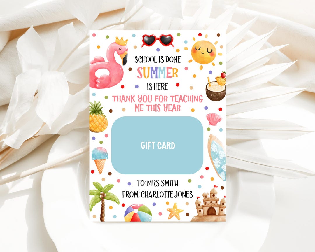 End of Year Teacher Gift Card Holder, Teacher Appreciation Student ...