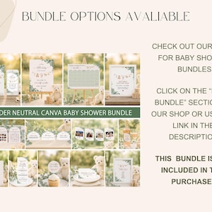 Gender Neutral Baby Shower Invitation, Canva Baby Clothes Baby Shower Editable Template, Baby Brunch Neutral Eucalyptus Printable Invite image 5