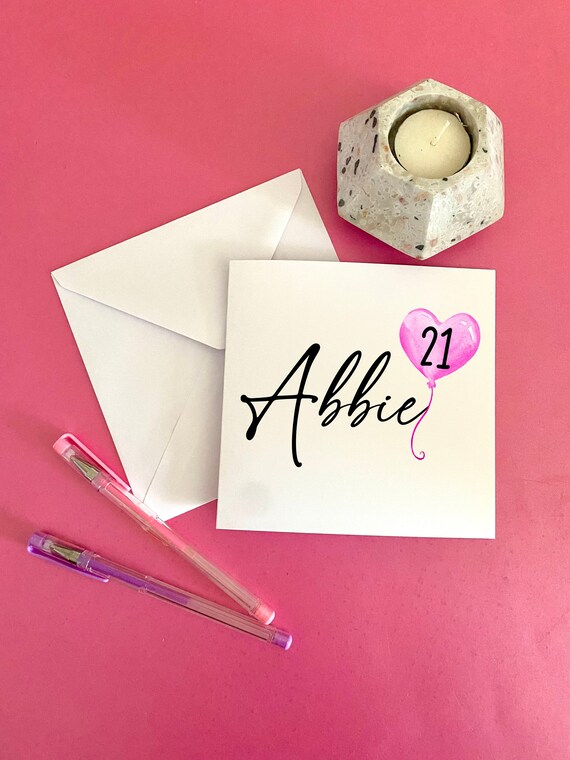 21st Birthday Card 21st Birthday Gift Personalised Card Etsy