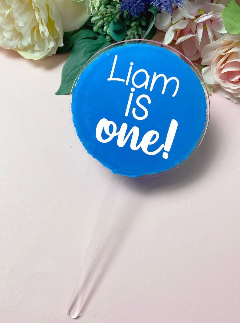 Acrylic Cake Topper Blue Cake Topper Custom Cake Topper Etsy