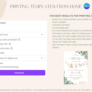 Gender Neutral Baby Shower Invitation, Canva Baby Clothes Baby Shower Editable Template, Baby Brunch Neutral Eucalyptus Printable Invite image 4