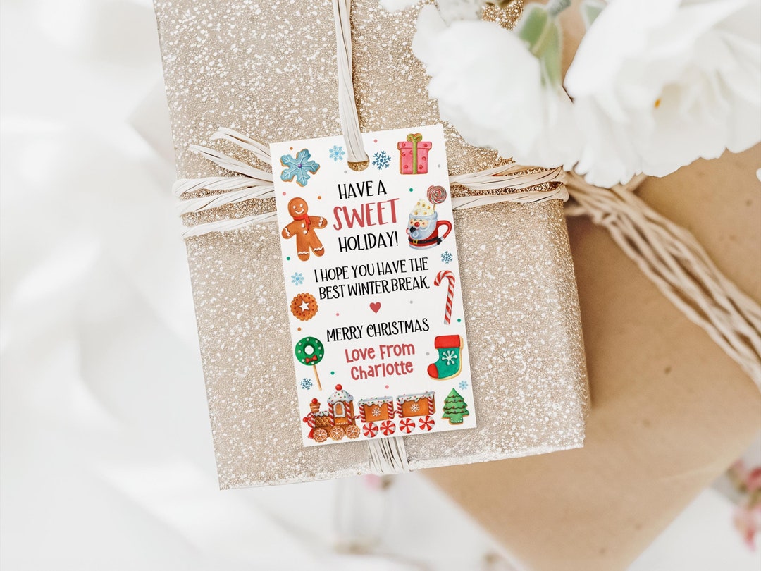 Sweet Treat Christmas Gift Tag, Holiday Candy Printable Tag, Student ...