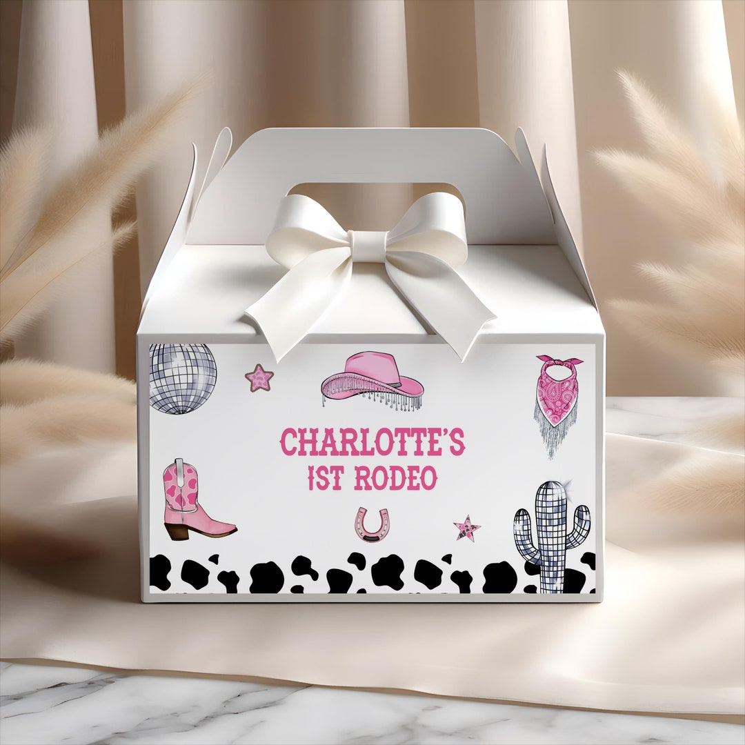 Pink Rodeo Theme Gable Box Rodeo Theme Gable Birthday Box Template, Cowgirl Party Decor, Printable ...
