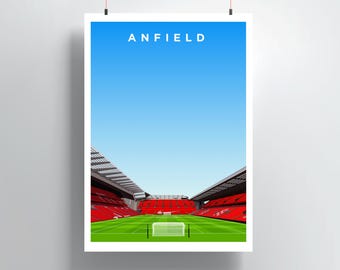 Anfield Stadium Print, Liverpool Football Stadium Wall Art, You'll Never Walk Alone Poster, LFC Fan Gift, Football Decor