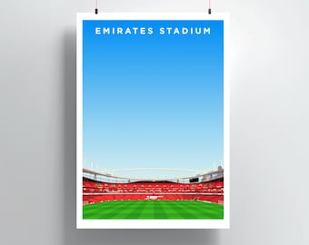 Emirates Stadium Print, Arsenal Stadium Wall Art, Gunners Football Poster, North London Stadium Artwork, Arsenal Fan Gift