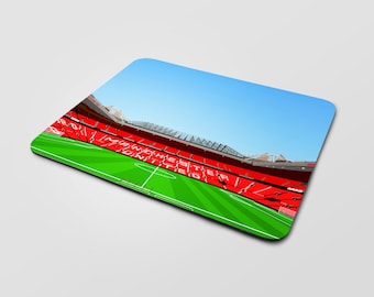 Old Trafford Stadium Mouse Mat | Manchester United Stadium Mouse Pad | Red Devils Football Desk Mat | Office Mouse Mat | Man United Gift