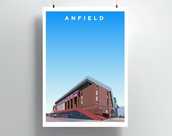 Anfield Stadium Print, Liverpool Football Stadium Wall Art, You'll Never Walk Alone Poster, LFC Fan Gift, Football Decor