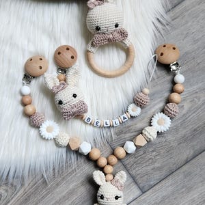 Schnullerkette Hase mit Namen