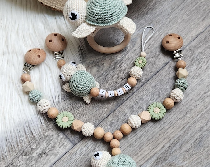 Personalisiertes Baby T-Shirt Mit Schildkröte - Bio-Baumwolle Mit Namen Bedruckt