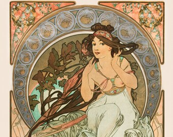 Music, from Les Arts By Mucha DIY Diamond Painting Kit, Full Square and Round Drill, Diamond Mosaic, Paint With Diamonds, Diamond Art Kit