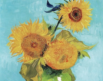 Vincent Van Gogh Sunflowers Vase DIY Diamond Painting Kit, Full Square and Round Drill, Diamond Mosaic, Paint With Diamonds, Diamond Art Kit