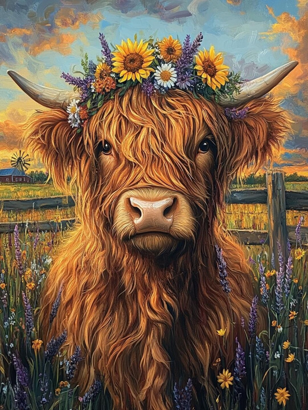 Highland Cow DIY Diamond Painting Kit Full Square And Round Drill Highland Cow DIY Diamond Painting Kit Full Square And Round Drill