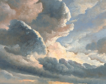 Study of Clouds with a Sunset DIY Diamond Painting Kit, Full Square and Round Drill, Diamond Mosaic, Paint With Diamonds, Diamond Art Kit