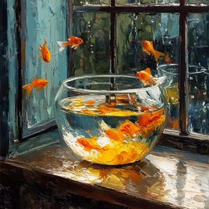 Goldfish DIY Diamond Painting Kit, Full Square and Round Drill Diamond Mosaic, Paint With Diamonds, Henri Matisse Style Diamond Kit, Fish