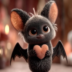 Cute Baby Bat DIY Diamond Painting Kit, Full Square and Round Drill Diamond Mosaic, Paint With Diamonds, Halloween Spooky Diamond Kit