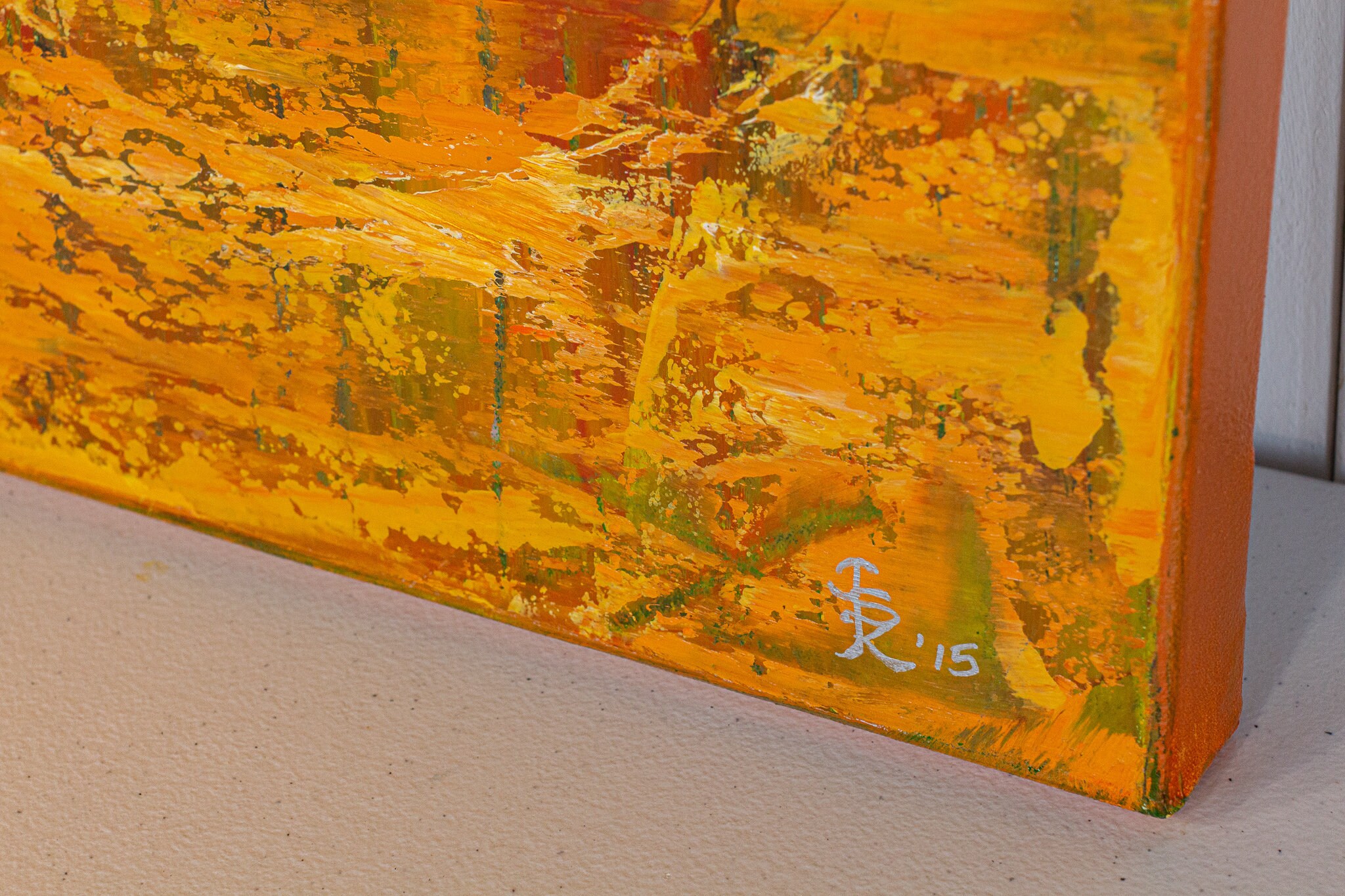 18 x 24 Bronze & Brown Original Abstract Painting, Contemporary Art on