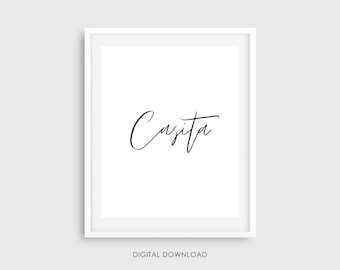 Casita - Spanisches Zuhause - Home Signs - Feel Welcome Signs - Housewarminggeschenk - Home Decor - Wohnzimmer Wand Print - Minimalist Digital