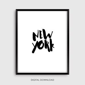 New York - New York is Home - NYC - New York Printable Sign - Housewarming Gift - Home Decor - Living Room Wall Print - Minimalist Digital