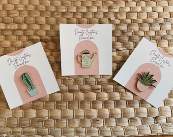 PLANT LADY enamel pins | boho enamel pin | plant enamel pin