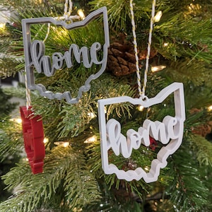 Ohio Home Ornament, Ohio Christmas decoration, Christmas tree Ohio Ornament