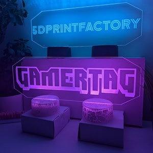 Gepersonaliseerde XL-gamertag-lichtbord, aangepast gamertag-bord, gepersonaliseerd streamer-lichtbord, aangepast gaming-bord, led-bord gamer