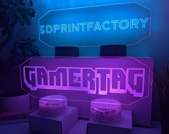 Gepersonaliseerde XL-gamertag led-bord: aangepaste RGB-gaminglamp