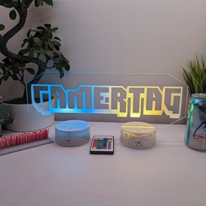 Personalized XL Gamertag Light Sign , Custom Gamer Tag Sign ...