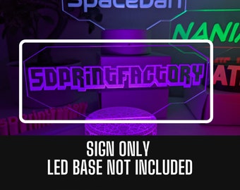 Replacment Sign only,Personalized Gamertag sign, Custom Gamer Tag Sign, ***LED Base Not Included***