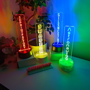 Gepersonaliseerde gamertag-lichtbord, aangepast gamertag-bord, gepersonaliseerd streamer-lichtbord, aangepast gaming-bord, led-bord gamer