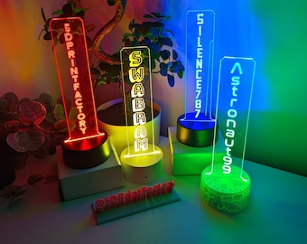 Gepersonaliseerde gamertag led-bord: aangepaste streamerlamp