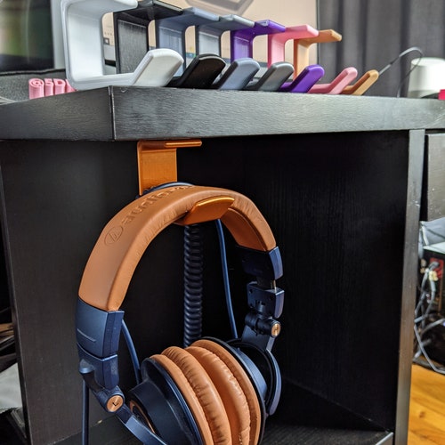 Headphone Holder Under Desk Headphone Stand Etsy