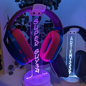 Headphone stand engraved with custom gamertag