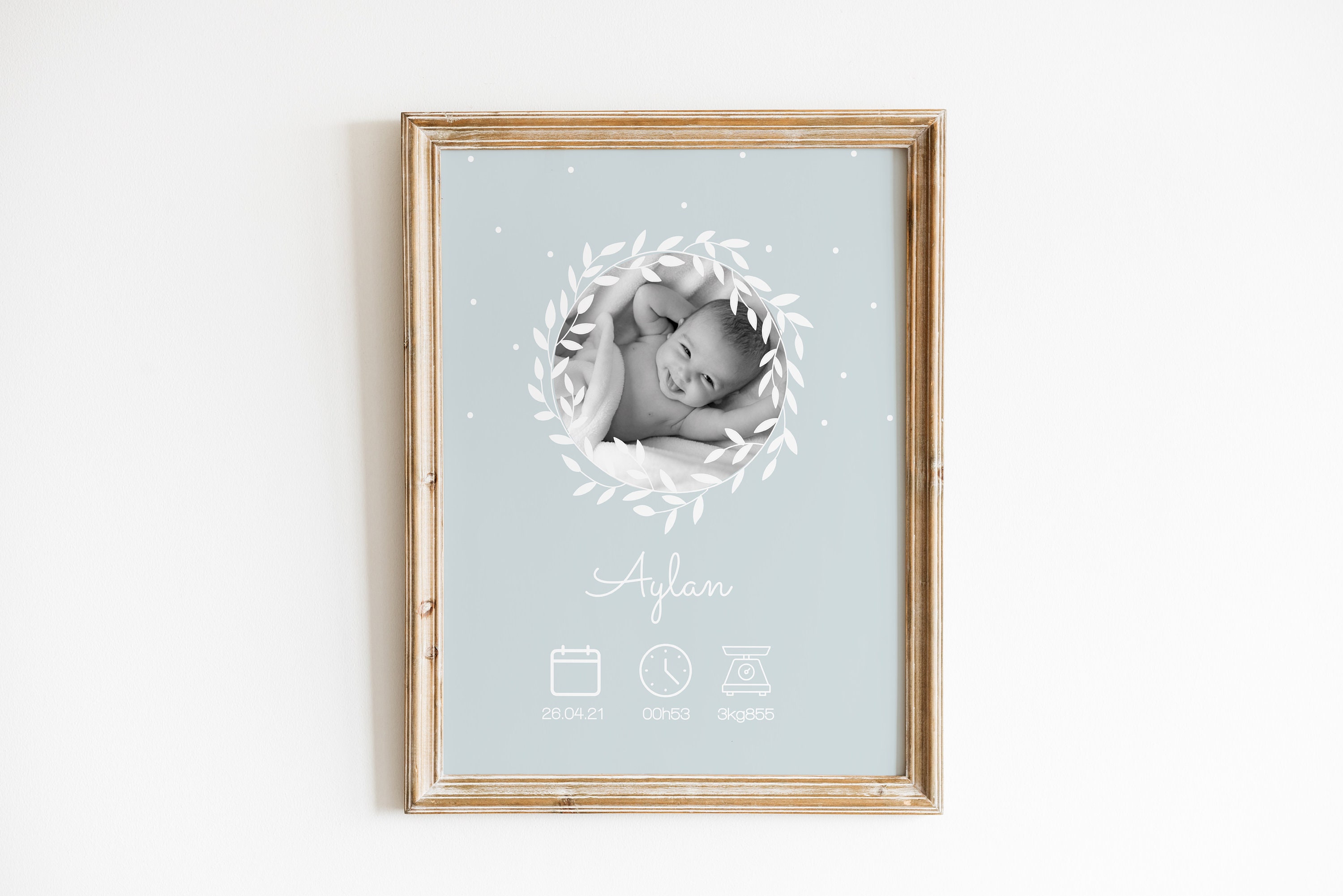 Naissance - Affiche A4 | Décoration Murale Papeterie Impression Personnalisation