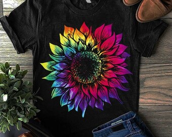 Tie Dye Retro Sunflower Women Black 