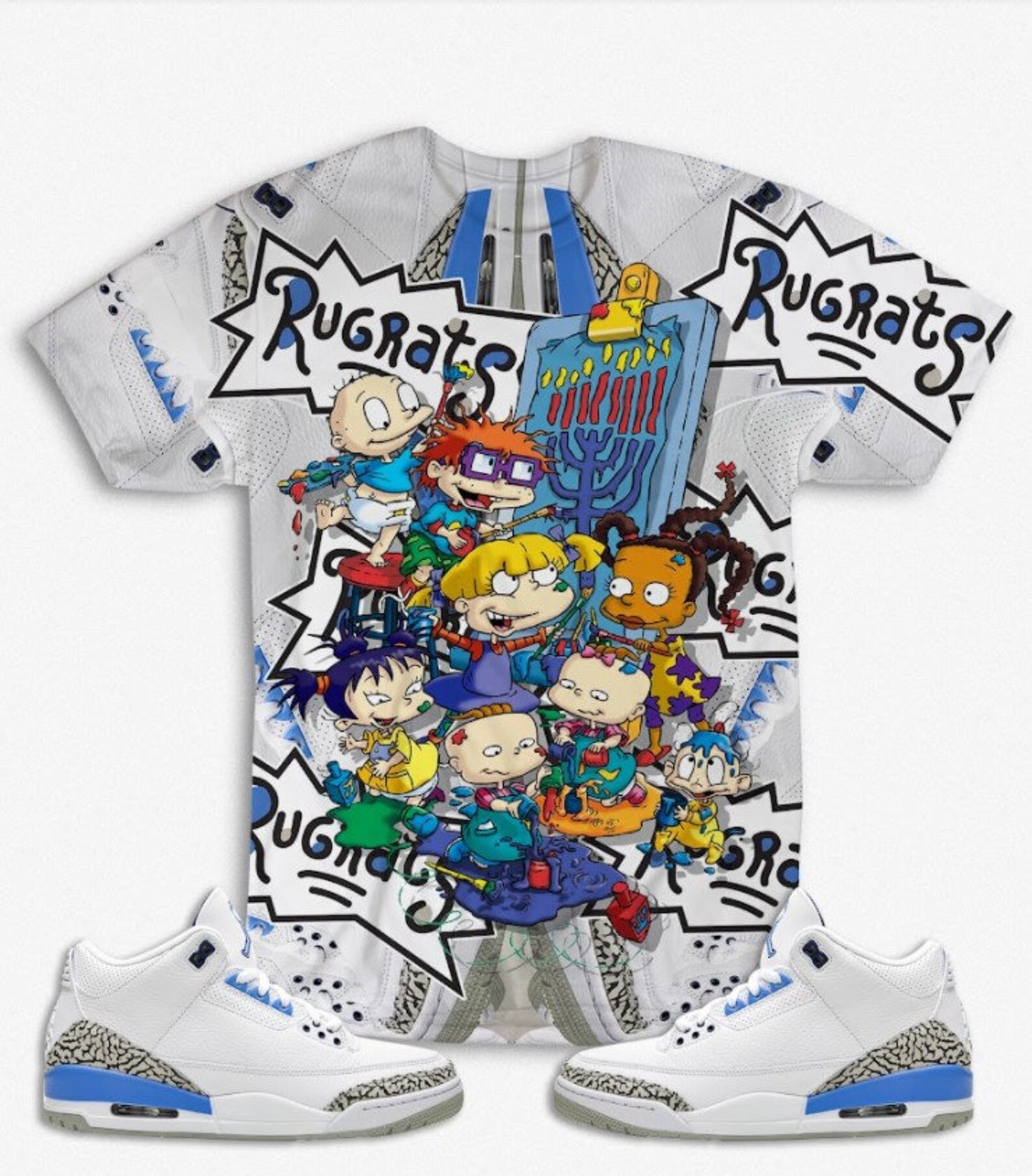 Rugrats Air Jordan Retro 3 UNC All Over Printed Shirt 3D Etsy
