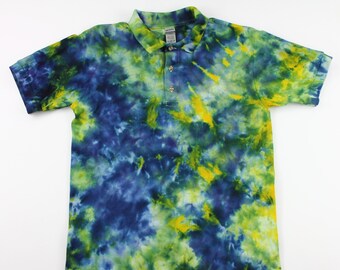 Tie Dye Shirt Adult Polo Ice Tie Dye Men/'s Ice Dye Custom Made Tie Dye Made to Order Tie Dye Men/'s Polo Ice Tie Dye Collared Tie Dye