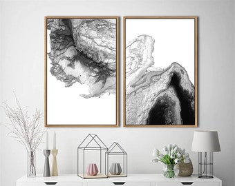 Black and White Wall Art 2 Piece - Etsy